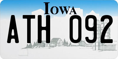 IA license plate ATH092