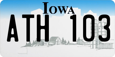 IA license plate ATH103