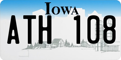 IA license plate ATH108