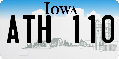 IA license plate ATH110