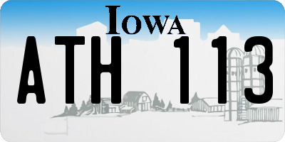 IA license plate ATH113