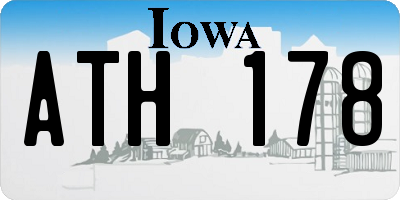 IA license plate ATH178