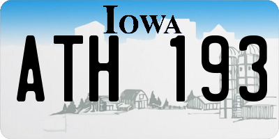 IA license plate ATH193