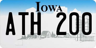 IA license plate ATH200