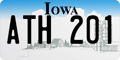 IA license plate ATH201