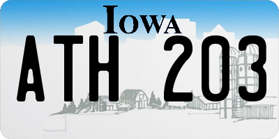 IA license plate ATH203