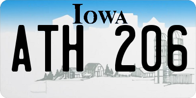 IA license plate ATH206