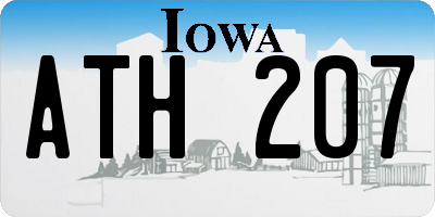 IA license plate ATH207