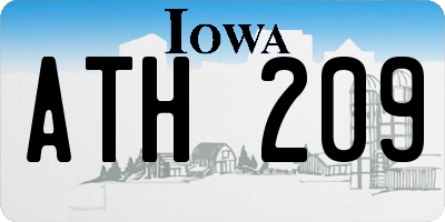 IA license plate ATH209