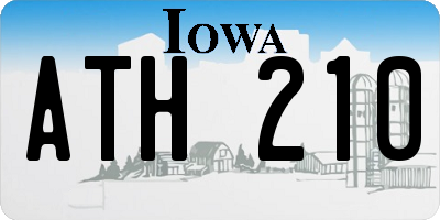 IA license plate ATH210