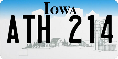 IA license plate ATH214