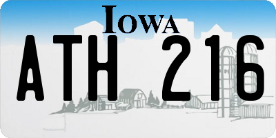 IA license plate ATH216