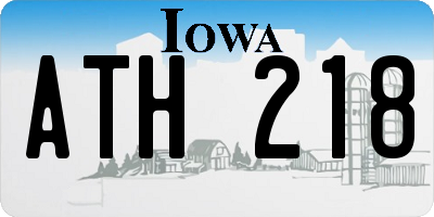 IA license plate ATH218