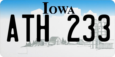 IA license plate ATH233