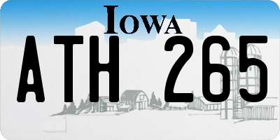 IA license plate ATH265
