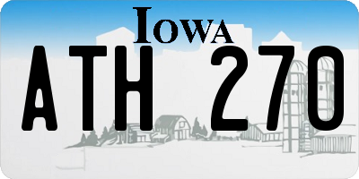 IA license plate ATH270