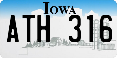 IA license plate ATH316