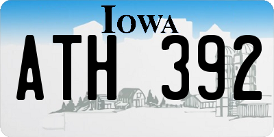 IA license plate ATH392