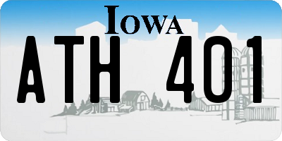 IA license plate ATH401