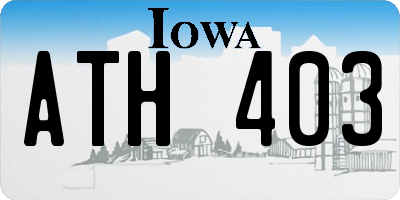 IA license plate ATH403