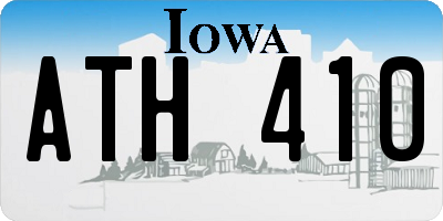 IA license plate ATH410