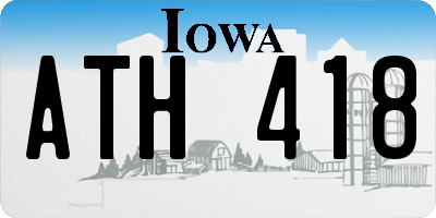 IA license plate ATH418