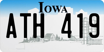 IA license plate ATH419