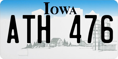 IA license plate ATH476