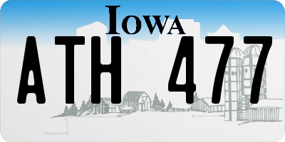 IA license plate ATH477