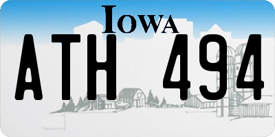 IA license plate ATH494