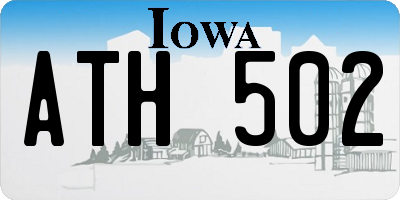 IA license plate ATH502