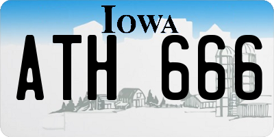 IA license plate ATH666