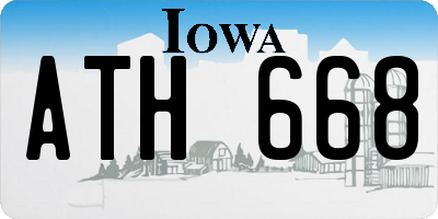 IA license plate ATH668