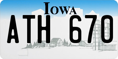 IA license plate ATH670
