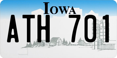 IA license plate ATH701
