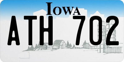 IA license plate ATH702