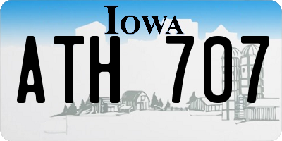 IA license plate ATH707