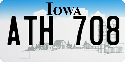 IA license plate ATH708