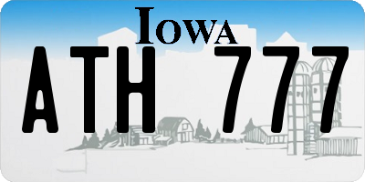 IA license plate ATH777