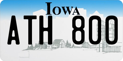 IA license plate ATH800