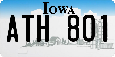IA license plate ATH801