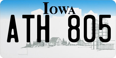 IA license plate ATH805