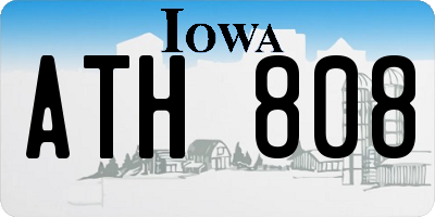 IA license plate ATH808