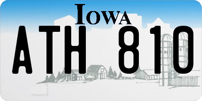 IA license plate ATH810
