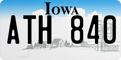 IA license plate ATH840
