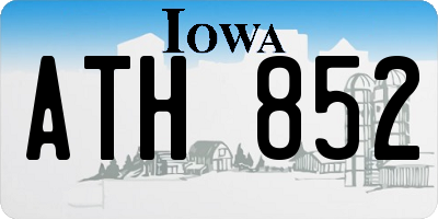 IA license plate ATH852