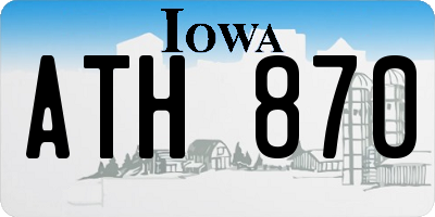 IA license plate ATH870