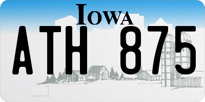 IA license plate ATH875