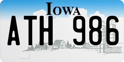 IA license plate ATH986