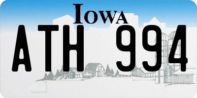 IA license plate ATH994